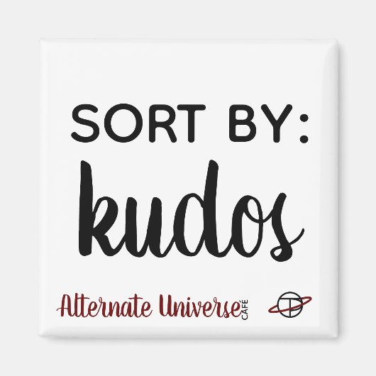 "Sorteer op: Kudos" magneet (Voorkant)