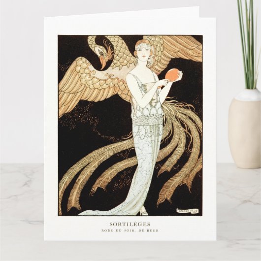 Sortilèges: Evening jurk van George Barbier Bedankkaart (Voorkant)