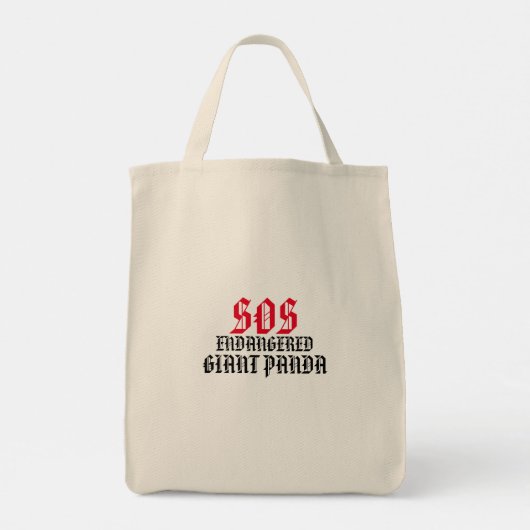 SOS bedreigde Giant Panda Tote Bag (Achterkant)