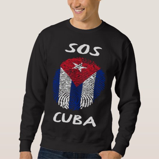 SOS Cuba Cuban DNA  Cuba Libre Freedom & Libertad Trui (Voorkant)