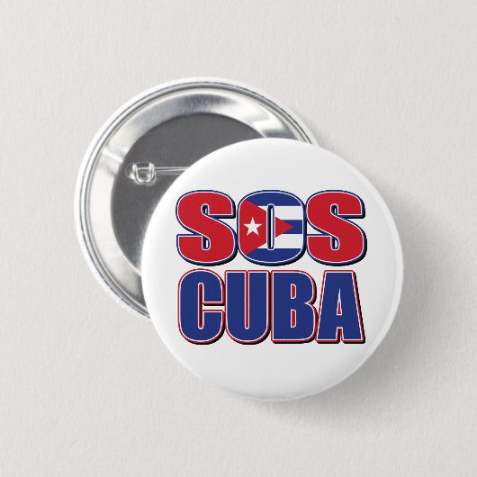 SOS-CUBA RONDE BUTTON 5,7 CM (Voorkant /achterkant)