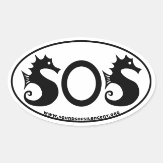 SOS - Geluiden van Silence Ovale Sticker