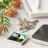 SOS Giant Panda Porte-clés carré premium Sleutelhanger (Zijkant)