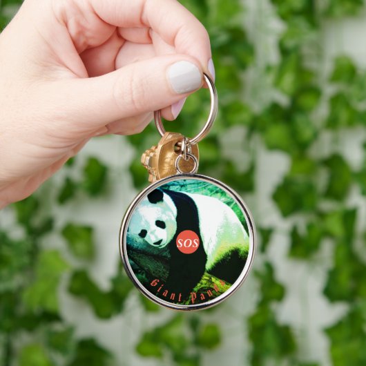 SOS Giant Panda Porte-clés rond premium - grand Sleutelhanger (Hand)