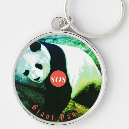 SOS Giant Panda Porte-clés rond premium - grand Sleutelhanger (Voorkant)