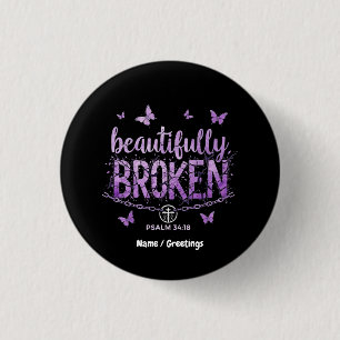 SOS Mooi Gebroken Bewustzijn en Steun Ronde Button 3,2 Cm