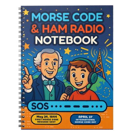 SOS Morsecode en Ham Radio – Leuke Educatie Notitieboek (Voorkant)