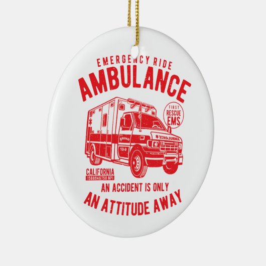 SOS Noodlijnverlichting EMS-redding Keramisch Ornament (Rechts)