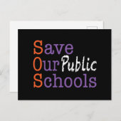 SOS Save Our Public Schools Postcard Briefkaart (Voorkant / Achterkant)