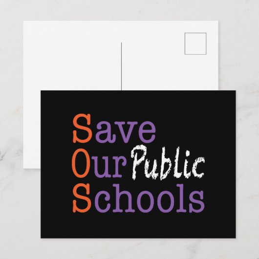 SOS Save Our Public Schools Postcard Briefkaart (Voorkant / Achterkant)
