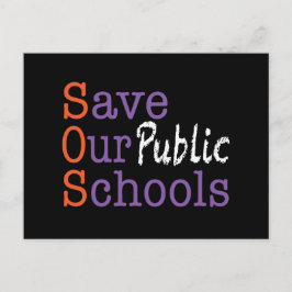 SOS Save Our Public Schools Postcard Briefkaart