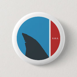 SOS sparen onze zeeen onze haaiencirkels Ronde Button 5,7 Cm