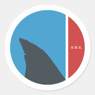 SOS sparen onze zeeen onze haaiencirkels Ronde Sticker