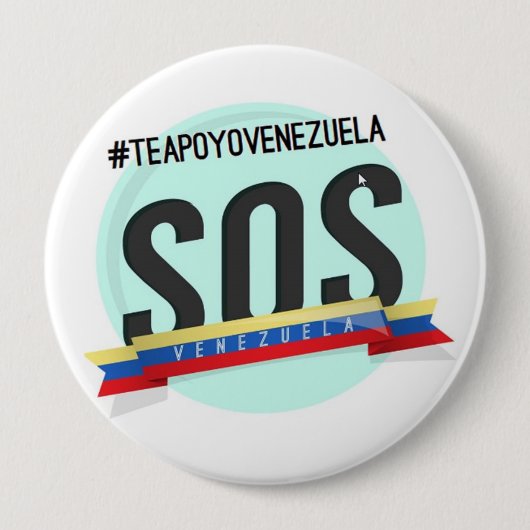 SOS VENEZUELA RONDE BUTTON 4,0 CM (Voorkant)