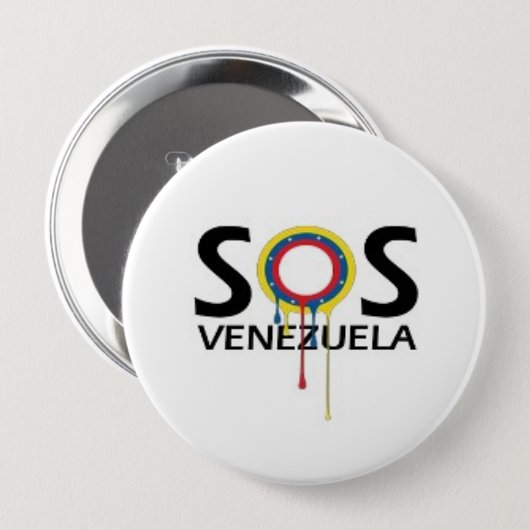 SOS Venezuela Ronde Button 4,0 Cm (Voorkant /achterkant)