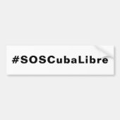#SOSCubaLibre, Cuba zwarte witte auto Bumpersticker (Voorkant)