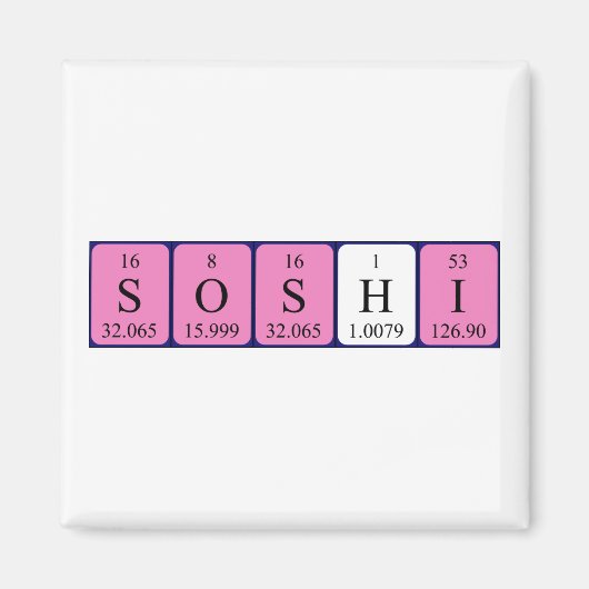 Soshi periodiek table name magnet (Voorkant)
