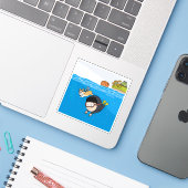 sosoHoning(72) zee Sticker (Laptop met iPhone)