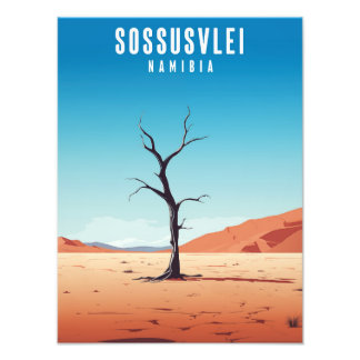 Sossusvlei Namibia - Vintage Poster - Illustratie