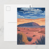 Sossusvlei Namibië Woestijn Oude Reisposter Briefkaart (Voorkant / Achterkant)