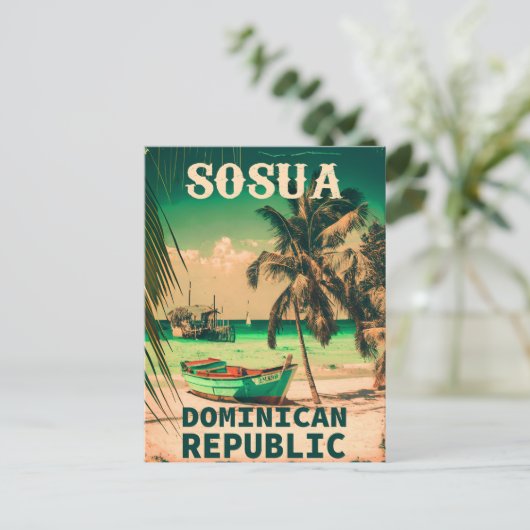 Sosúa Beach Dominican - ‌  souvenirs 60 jaar Briefkaart (Staand voorkant)