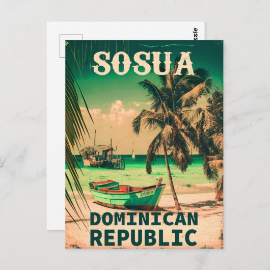 Sosúa Beach Dominican - ‌  souvenirs 60 jaar Briefkaart (Voorkant / Achterkant)