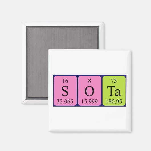 Sota periodiek table name magnet (Voorkant / Achterkant)