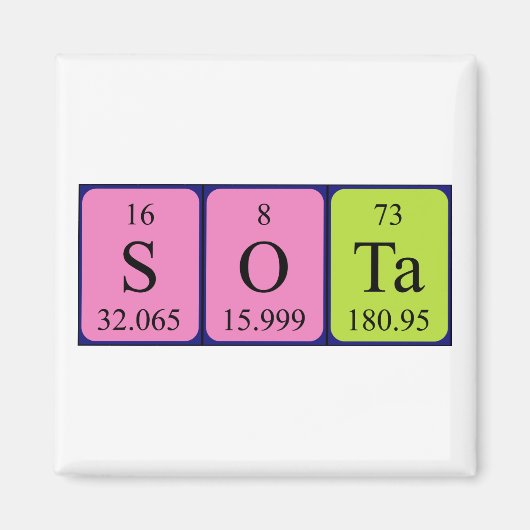 Sota periodiek table name magnet (Voorkant)