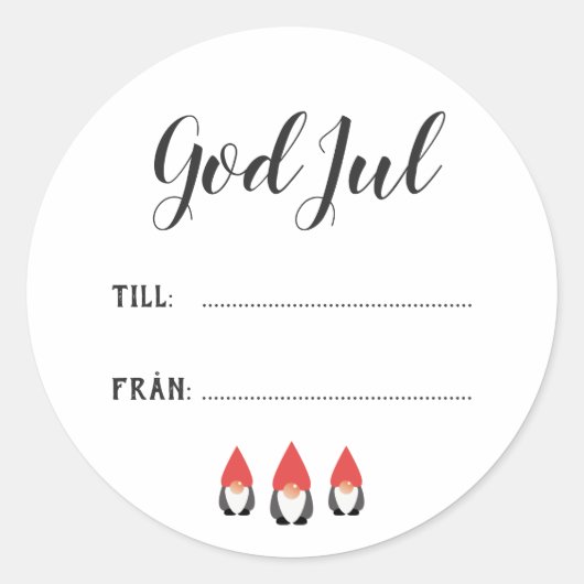 Söta Tomtenissar - Julklappsetiketter Ronde Sticker (Voorkant)