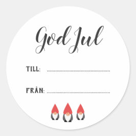 Söta Tomtenissar - Julklappsetiketter Ronde Sticker
