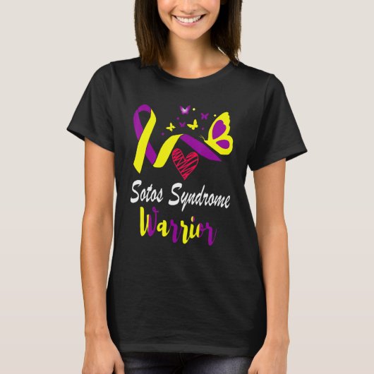 Sotos Syndrome Awareness Butterfly Support Yellow T-shirt (Voorkant)