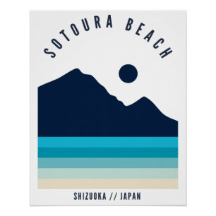 Sotoura Beach Shizuoka Japan Retro Vintage Perfect Poster