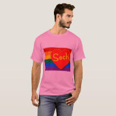 Sotsji met hart en met Gay Pride Flag Regenboog T-shirt (Voorkant volledig)
