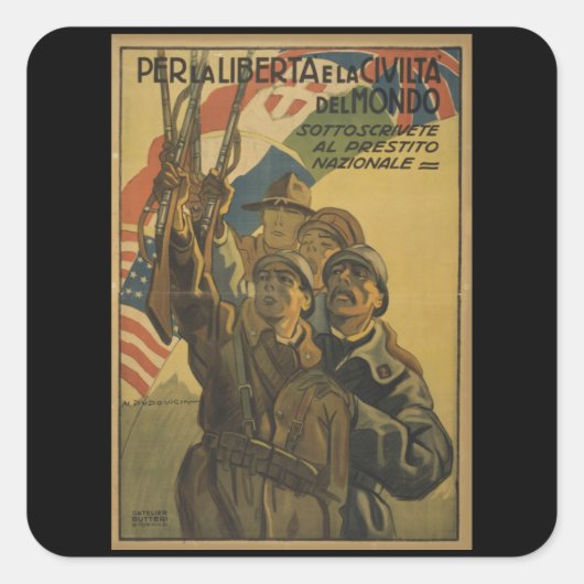 Sottoscrivete al Prestito -  Italiaanse oorlog Vierkante Sticker (Voorkant)