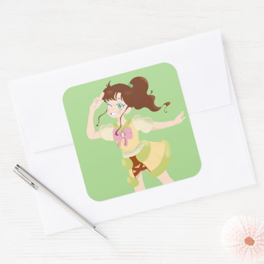 Soufflé Jupiter Vierkante Sticker (Envelop)