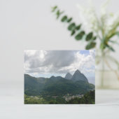Soufriere en Pitons Saint Lucia Briefkaart (Staand voorkant)