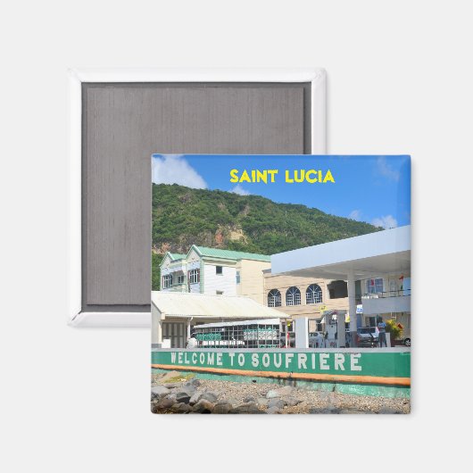 Soufriere Saint Lucia Magneet (Voorkant / Achterkant)