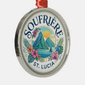 Soufrière Saint Lucia Metalen Ornament (Rechts)