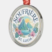Soufrière Saint Lucia Metalen Ornament (Links)