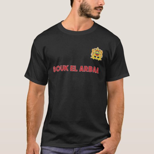 Souk El Arbaa Marokko National Flag Heart Emblem C T-shirt (Voorkant)