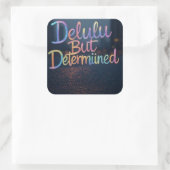 Soul art, chaotische schoonheid, gedurfde typograf vierkante sticker (Tas)