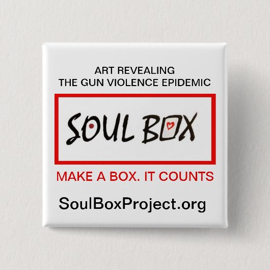 Soul Box Project Pin Vierkante Button 5,1 Cm (Voorkant)