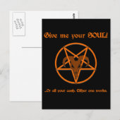Soul Cash Pentacle Satanic Dark Humor Goat Briefkaart (Voorkant / Achterkant)