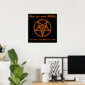 Soul Cash Pentacle Satanic Dark Humor Goat Poster (Thuiskantoor)