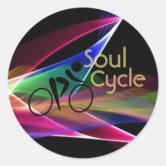 Soul Cycle Retro Neon Promotion Ronde Sticker (Voorkant)