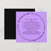 Soul Delight Hebrew Jewish Wedding Paarse Lavender Kaart (Voorkant / Achterkant)
