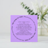 Soul Delight Hebrew Jewish Wedding Paarse Lavender Kaart (Staand voorkant)
