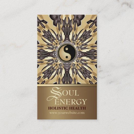 Soul Energy Yin Yang New age Gold Visitekaartje (Voorkant)