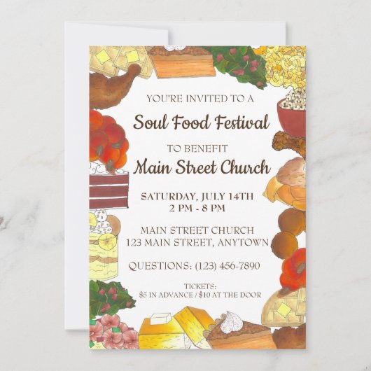 Soul Food Festival Event Southern Cuisine Kaart (Voorkant)