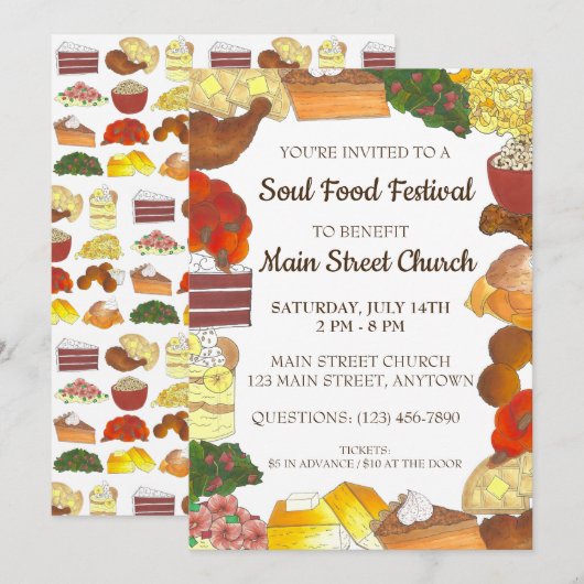 Soul Food Festival Event Southern Cuisine Kaart (Voorkant / Achterkant)